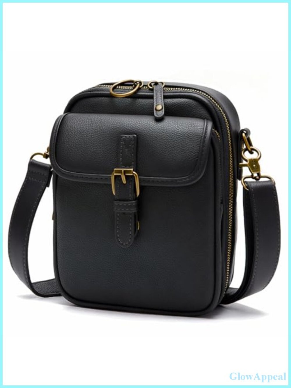Vegan Leather Crossbody Bag Small Messenger Purse Anti Theft